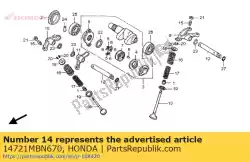 Aquí puede pedir válvula, ej. De Honda , con el número de pieza 14721MBN670: