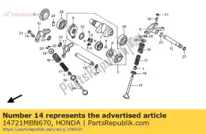 honda 14721MBN670 válvula, ej. - Lado inferior