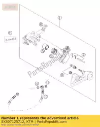 Ici, vous pouvez commander le étrier de frein arrière brembo auprès de KTM , avec le numéro de pièce SXS07125712: