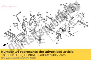 Honda 18330MELD00 protector, ex. tubo exterior - Lado inferior