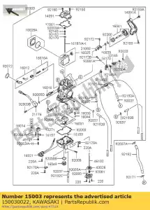 Kawasaki 150030022 carburateur-assy - La partie au fond