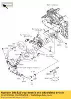 391920096, Kawasaki, tuyau-eau, couvercle-rr cyl. vn170 kawasaki vn vulcan 1700 2009 2010 2011 2012 2013 2014 2015 2016, Nouveau