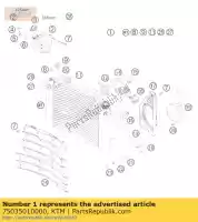 75035010000, KTM, radiateur '45529 ktm duke supermoto 690 2007 2008 2009 2010 2011, Nouveau