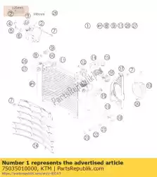 Here you can order the radiator '45529 from KTM, with part number 75035010000: