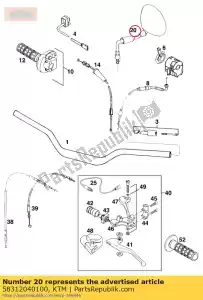 ktm 58312040100 lusterko wsteczne l / s '95 - Dół