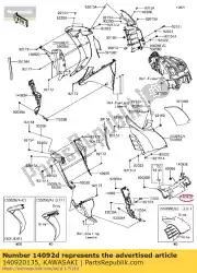 Aqui você pode pedir o capa, proteção contra calor, fr em Kawasaki , com o número da peça 140920135: