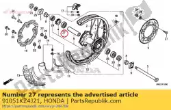 Aqui você pode pedir o rolamento, esfera radial, 69052rs em Honda , com o número da peça 91051KZ4J21: