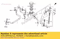 43510MFAD12, Honda, cylinder sub assy., rr. master honda cbf 1000 2006 2007 2008 2009 2010, New