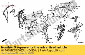 honda 64360MKSE00ZA zestaw ilu? l ?rodkowy kaptur - Dół