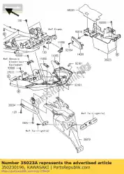 Aqui você pode pedir o pára-choque traseiro, rr em Kawasaki , com o número da peça 350230196: