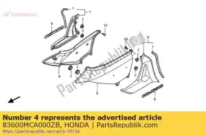 Honda 83600MCA000ZB juego de tapas, r. lado * pb304 - Lado inferior
