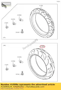 Kawasaki 410090624 tire,rr,190/50zr17(73w), - Bottom side