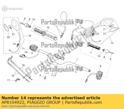 Aprilia AP8104922, Lh achteruitkijkspiegel, OEM: Aprilia AP8104922