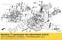 Ici, vous pouvez commander le isolateur, boîtier papillon auprès de Honda , avec le numéro de pièce 16211HN8A60: