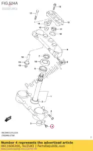 Suzuki 0911606200 parafuso, 6x16 - Lado inferior