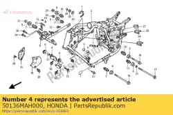 beugel b, fr. Motor hanger van Honda, met onderdeel nummer 50136MAH000, bestel je hier online: