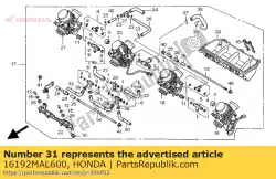 Here you can order the hose comp,heater from Honda, with part number 16192MAL600: