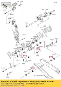 kawasaki 920461162 lager-naald kx125-e2 - Onderkant