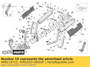 aprilia AP8119712 auspuffrohre - Unterseite