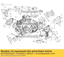 Tutaj możesz zamówić pokrywa ko? A ? A? Cuchowego. Szary od Piaggio Group , z numerem części 85189000XEF: