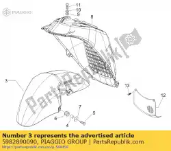 Here you can order the mudguard from Piaggio Group, with part number 5982890090: