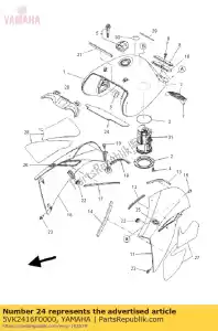 yamaha 5VK2416F0000 isolador, tanque de combustível 1 - Lado inferior