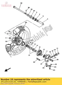 yamaha 3Y1251210135 placa, zapata de freno - Lado inferior