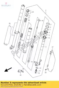 suzuki 5111037F00 tubo, interior, r - Lado inferior