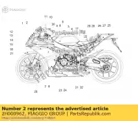 2H000962, Piaggio Group, numberplate aprilia rsv zd4rkl00zd4rkl01 1000 2015 2016, New