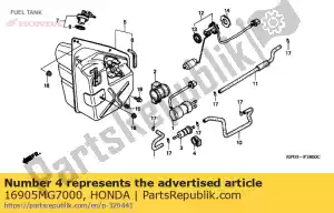Honda 16905MG7000 amortiguador, filtro de combustible - Lado inferior