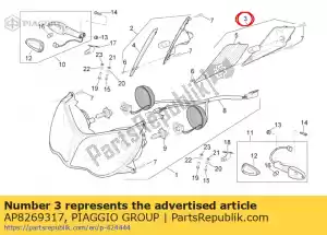 Piaggio Group AP8269317 prawy kierunkowskaz f. soczewka - Dół