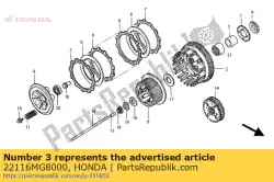 Aqui você pode pedir o guia, embreagem externa em Honda , com o número da peça 22116MG8000: