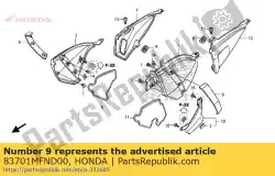 Here you can order the plate, l. Side cover from Honda, with part number 83701MFND00: