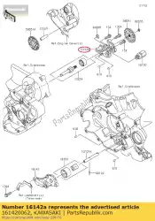 Here you can order the cover-pump,oil,rh klx450a9f from Kawasaki, with part number 161420062: