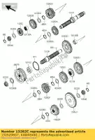 132620607, Kawasaki, versnelling, uitgang laag, 40t vn1700c9f kawasaki vn 1700 2009 2010, Nieuw