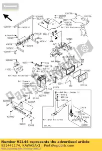 Kawasaki 921441174 mola, gancho do assento - Lado inferior