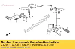 honda 24705MFGD00 pedal comp., mudança de marcha - Lado inferior