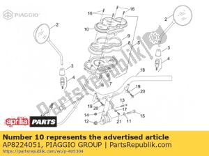 aprilia AP8224051 janela do painel - Lado inferior