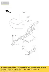 kawasaki 140901255474 cover,tail,lwr,g.silv zx600-e1 - Bottom side