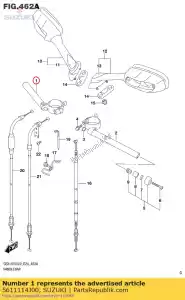 suzuki 5611114J00 handlebar,r - Bottom side