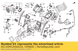 honda 83150MCAA60ZA shelter assy., fr. * nh105 * (nh105 preto mat (# 15 # 20)) - Lado inferior