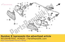 klem, kabelboom van Honda, met onderdeel nummer 80106HB7000, bestel je hier online: