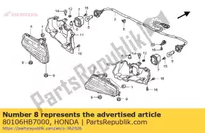 Honda 80106HB7000 klem, kabelboom - Onderkant