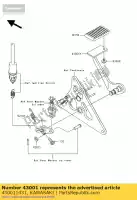 430011431, Kawasaki, freno de palanca vn1500-n1 kawasaki vn 1500 1600 2000 2001 2002 2003 2004 2005 2006 2007, Nuevo