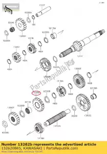 kawasaki 132620865 01 marcha, saída reversa, 18t - Lado inferior