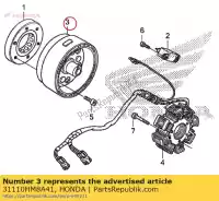 31110HM8A41, Honda, volant moteur comp. honda  250 2017 2018 2019 2020, Nouveau