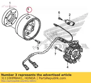 honda 31110HM8A41 volante comp. - Lado inferior