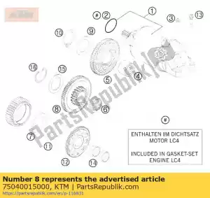 KTM 75040015000 torque limiter              07 - Bottom side