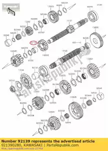 Kawasaki 921390280 bus, invoer, 5e - Onderkant