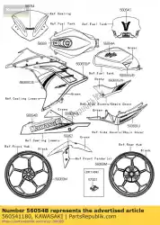 Here you can order the mark,lwr cowling,kawasak from Kawasaki, with part number 560541180: